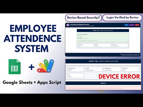 Attendance System with Device-Based Security Using Google Sheets & Apps Script | E9