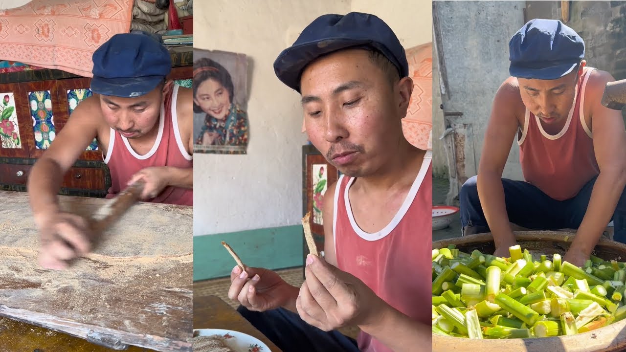 还原一道经典童年零食，豆根糖#food #民间手艺人 #delicious #funny