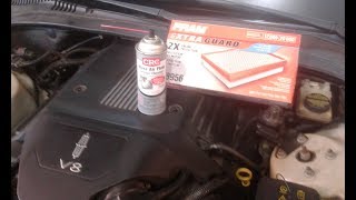 Lincoln LS air filter and mass air sensor cleaning