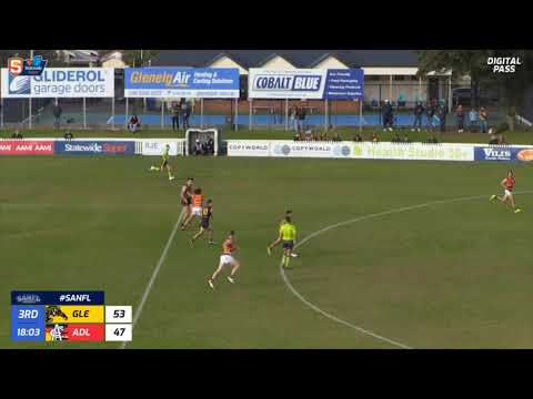 Round 13 SANFL Snapshot - Glenelg's Luke Partington works from back pocket to goal on the run