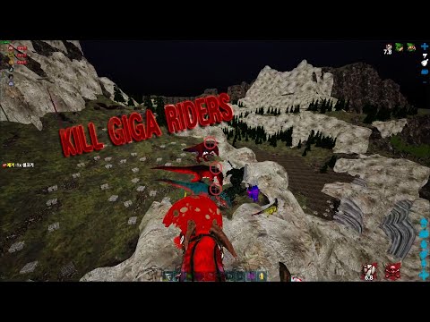 Ark official pvp / How to ride managarmr #23 🍞 (Kill all giga rider) / PVP HIGHLIGHTS