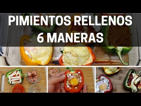 🫑 Pimientos Rellenos al horno -  6 Maneras