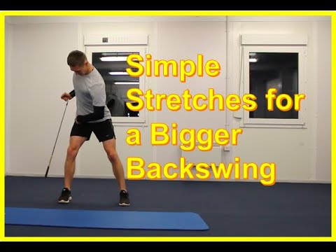 Part of a video titled Four Simple Stretches for a Bigger Backswing - YouTube