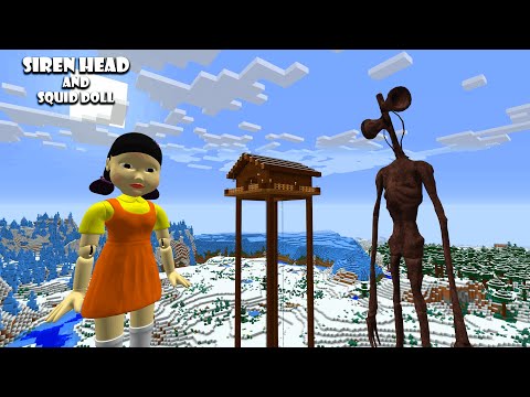 SURVIVING FROM SQUID GAME DOLL and SIREN HEAD in Minecraft pt.2 - Gameplay - Coffin Meme