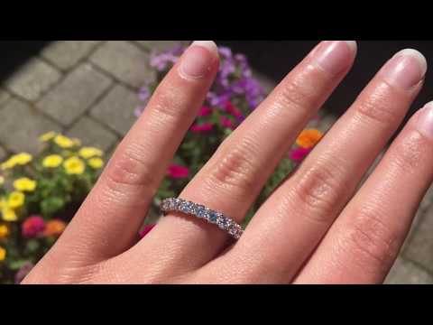 Stackable 3.1 mm Double Shared Prong Eternity Ring - TwoBirch-TB-ETR-0004-WG-P