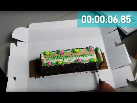 How long does it take the newsroom to eat a Jeanne's cake?