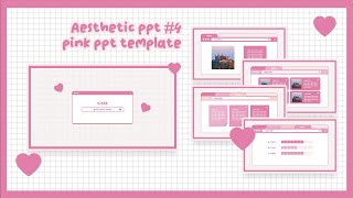 Aesthetic ppt #4 Pink Animated ppt free template l easy simple cute