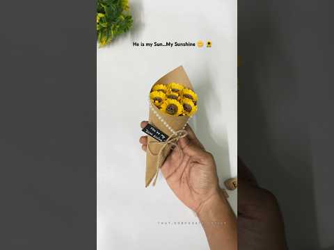DIY Sunflower Bouquet with paper |cute gift ideas| how to make paper bouquet step by step #subscribe
