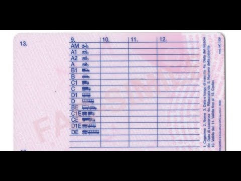 Categorie delle patenti: patente in arabo