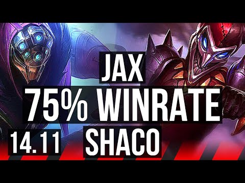 JAX vs SHACO (TOP) | 75% winrate, 7 solo kills, 13/3/3 | EUW Diamond | 14.11