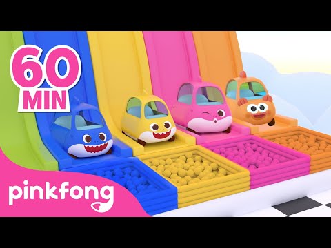 Learn Colors with Baby Shark and more! | Baby Car Color Slide for Kids | Pinkfong Colors for kids