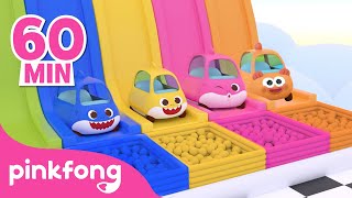 Learn Colors with Baby Shark and more! | Baby Car Color Slide for Kids | Pinkfong Colors for kids