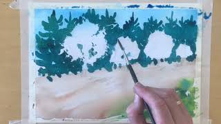 preview picture of video 'Springtime: Negative watercolor painting.'