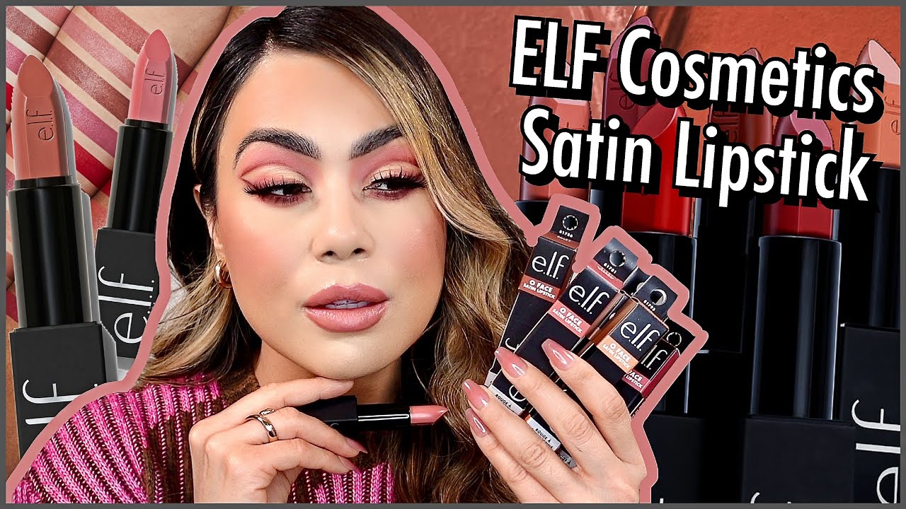 e.l.f. O Face Satin Lipstick, Richly Pigmented, Nourishing & Long-Lasting Creamy Lipstick, Infused With Jojoba, Vegan & Cruelty-Free, Dirty Talk