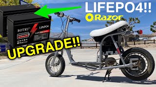 A MUST Razor Pocket Mod upgrade / Lifepo4 batteries / Botku 12.8v 10Ah lifepo4 batteries