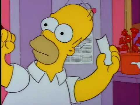Homer listening to the lottery numbers