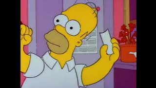 Homer listening to the lottery numbers