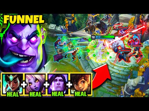 I HIRED 4 HEALERS TO FUNNEL ME ON DR. MUNDO AND DOVE THEIR FOUNTAIN! (300K DAMAGE TANKED)