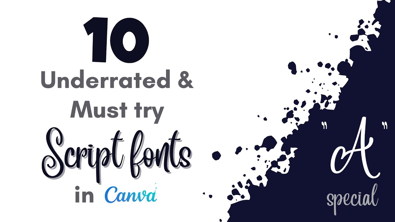 10 Canva Script fonts you must try I Canva tutorial I Canva  fonts