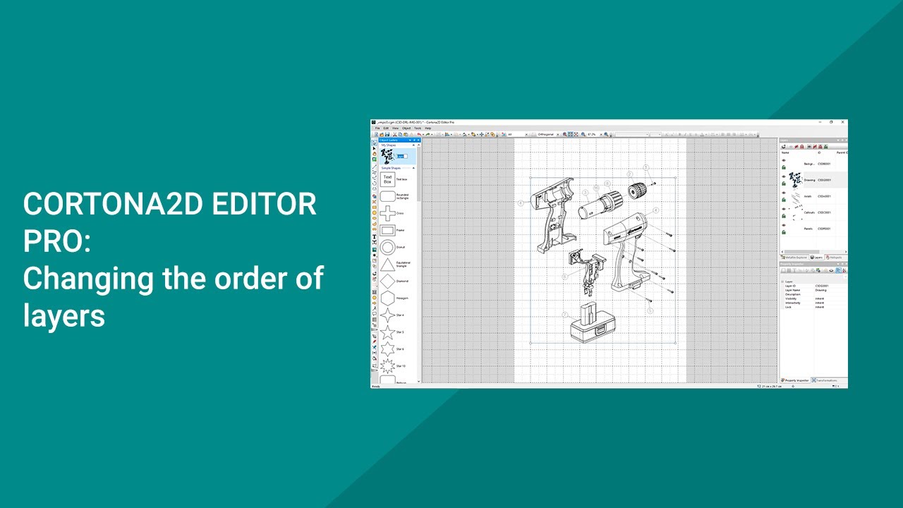 Cortona2D Editor Pro Tutorial: Changing the order of layers using drag and drop