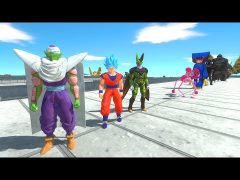 TEAM GOKU vs TEAM MONSTER LAVA DEATH RUN - Animal Revolt Battle Simulator