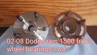 How to replace front wheel bearings dodge ram 1500 2wd
