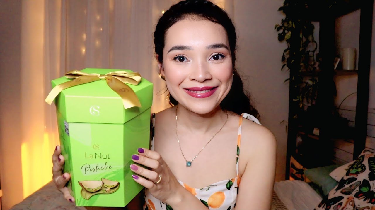 ASMR TASTING PISTACHIO COCOA EASTER EGG SHOW 🤤