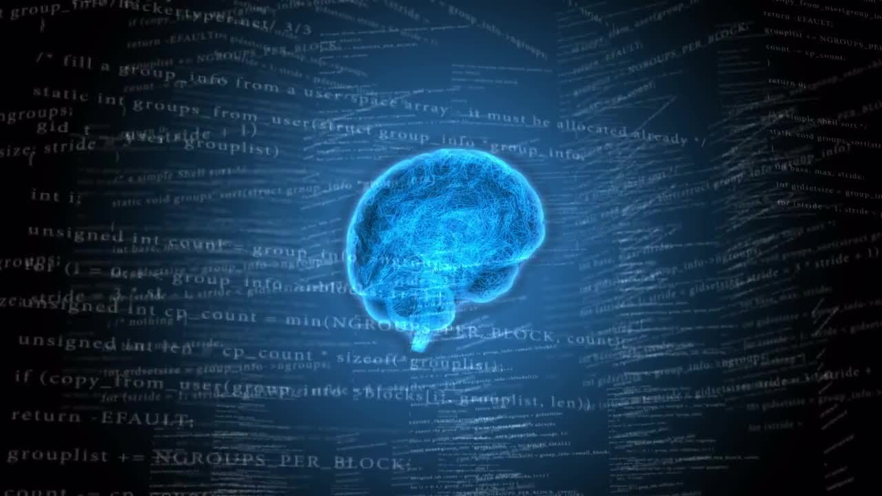 3D Brain Model For AI Stock Motion Graphics