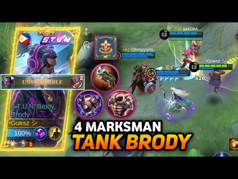 UNSTOPPABLE TANK BRODY WITH TOXIC TEAMMATES 4 MARKSMAN | TOP 1 BRODY | MLBB