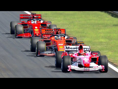 Ferrari F1 2020 vs Ferrari F1 2019 vs Ferrari F1 2004 - Monza