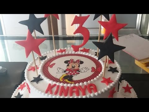 # Minnie Mouse cake kaise banaen #cream cake #Double story cake #how to make cream cake