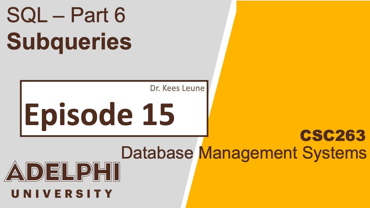 Nested Queries (subqueries) in SQL