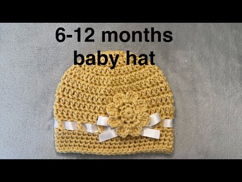 Easy Crochet Baby Hat 6-12 Months | Easy Tutorial Free Pattern
