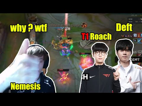 Nemesis using Akali VS T1 Roach and Deft | Who will win | Nemesis stream higlights