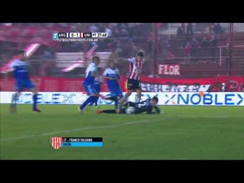 Gol de Soldano. Argentinos 0 Unión 1.Fecha 17.Torneo Primera División 2015.FPT