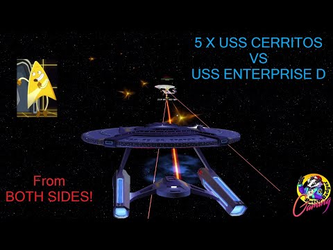 5x USS Cerritos VS USS Enterprise D - BOTH SIDES - Star Trek Ship Battles - Bridge Commander -