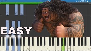 How to play You're Welcome - EASY Piano Tutorial - Moana Soundtrack - Dwayne Johnson