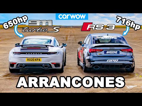 Porsche 911 Turbo S vs 716hp Audi RS3: ARRANCONES