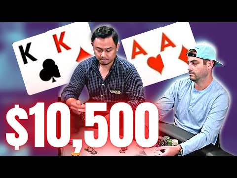 ASSE vs. KÖNIGE in der ERSTEN Hand um einen $10.500 POT! @JWINPoker