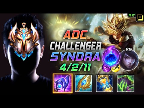 Challenger Syndra ADC vs Aphelios - 챌린저 원딜 신드라 템트리 룬 루덴 유성 シンドラ Синдра 暗黑元首 星朵拉 - LOL KR 11.17