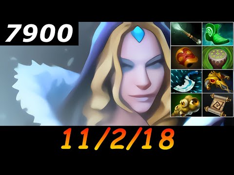 Dota 2 Crystal Maiden 7900 MMR 11/2/18 (Kills/Deaths/Assists) Ranked Full Gameplay