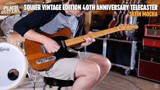 Video thumbnail for No Talking...Just Tones | Squier Vintage Edition 40th Anniversary Telecaster Satin Mocha by Peach Guitars