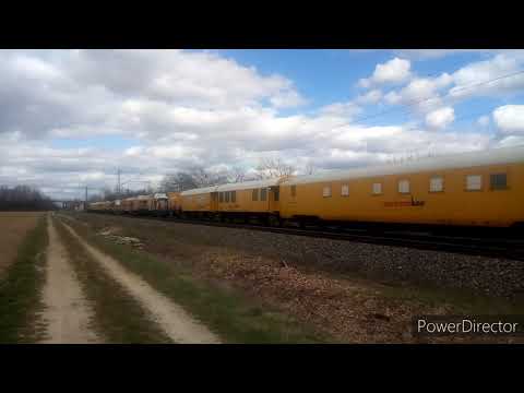 Bahnverkehr auf der Rheintalbahn bei Buggingen und Auggen