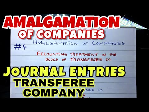 #4 Amalgamation - Journal Entries in the Books of Transferee or Purchasing Company -By Saheb Academy