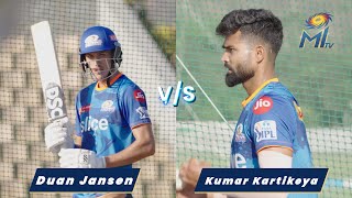 Duan Jansen vs Kumar Kartikeya challenge in the nets | Mumbai Indians