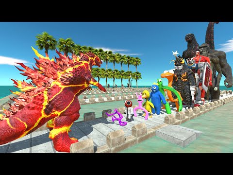 Gojira Lava vs Shin Godzilla COCONUT DEATH RUN - Animal Revolt Battle Simulator