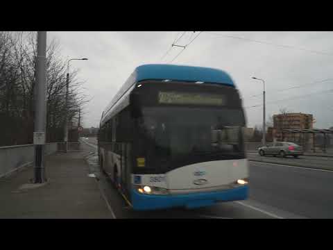 Czech Republic, Ostrava, trolley bus 104 ride from Stadion Bazaly to Revírní br. pokladna