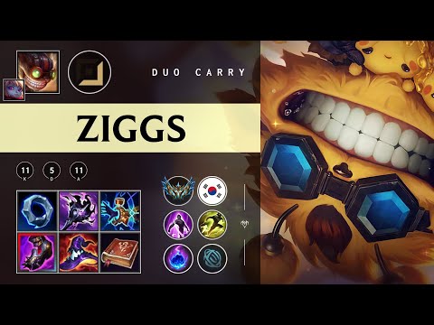 Ziggs Carry vs Aphelios - KR Challenger Patch 25.24
