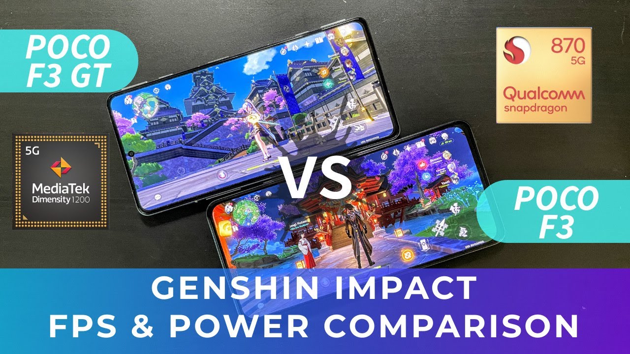 Poco F3 vs  Poco F3 GT Genshin Impact Gaming FPS Comparison Test | Snapdragon 870 vs Dimensity 1200