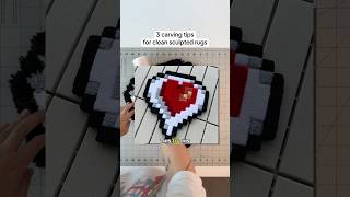 3 rug carving tips for that clean sculpted look #diy #rugmaking #tufting #fiberart #stardewvalley